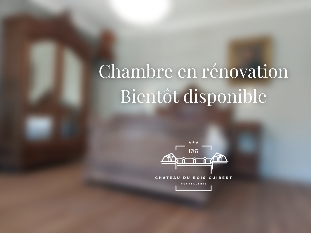 Chambre en rénovation. Bientôt disponible. Nous sommes à votre service.
